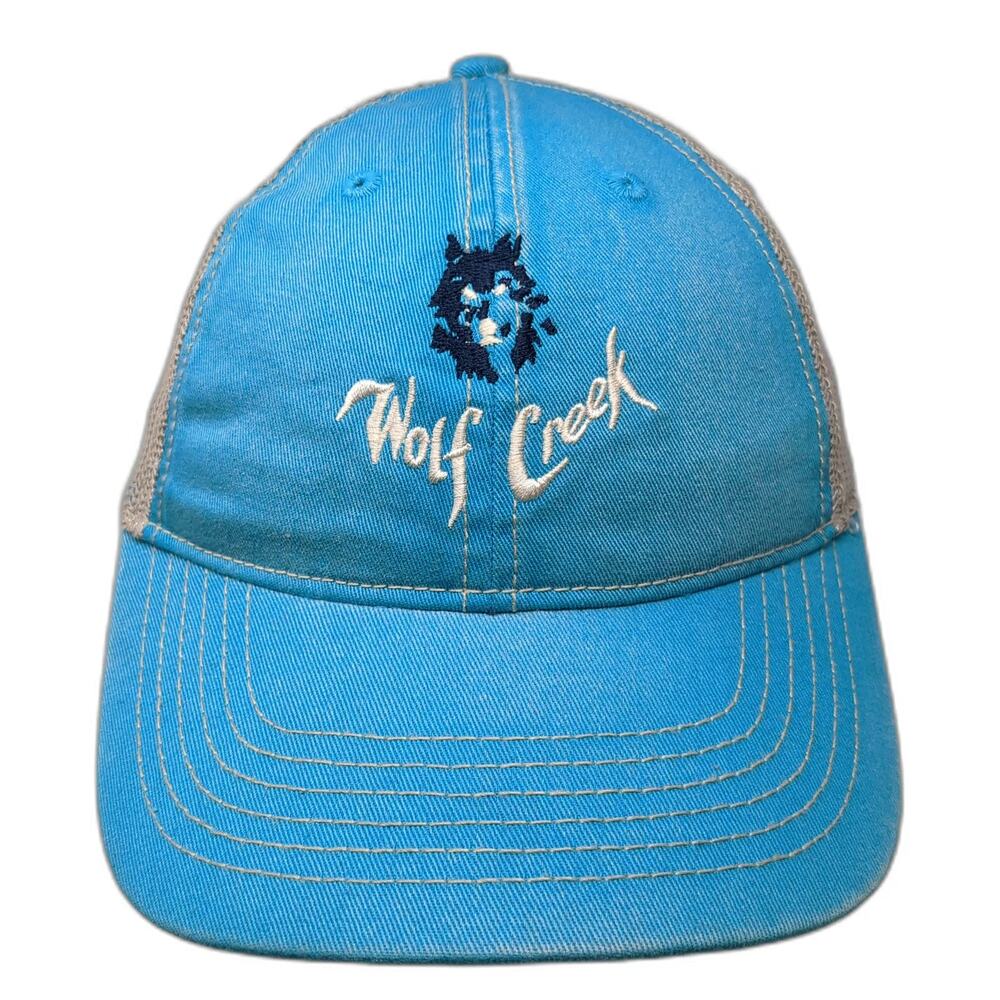 Ahead Trucker Hat Blue Beige One Size Wolf Creek Golf Embroidered Snapback Mesh